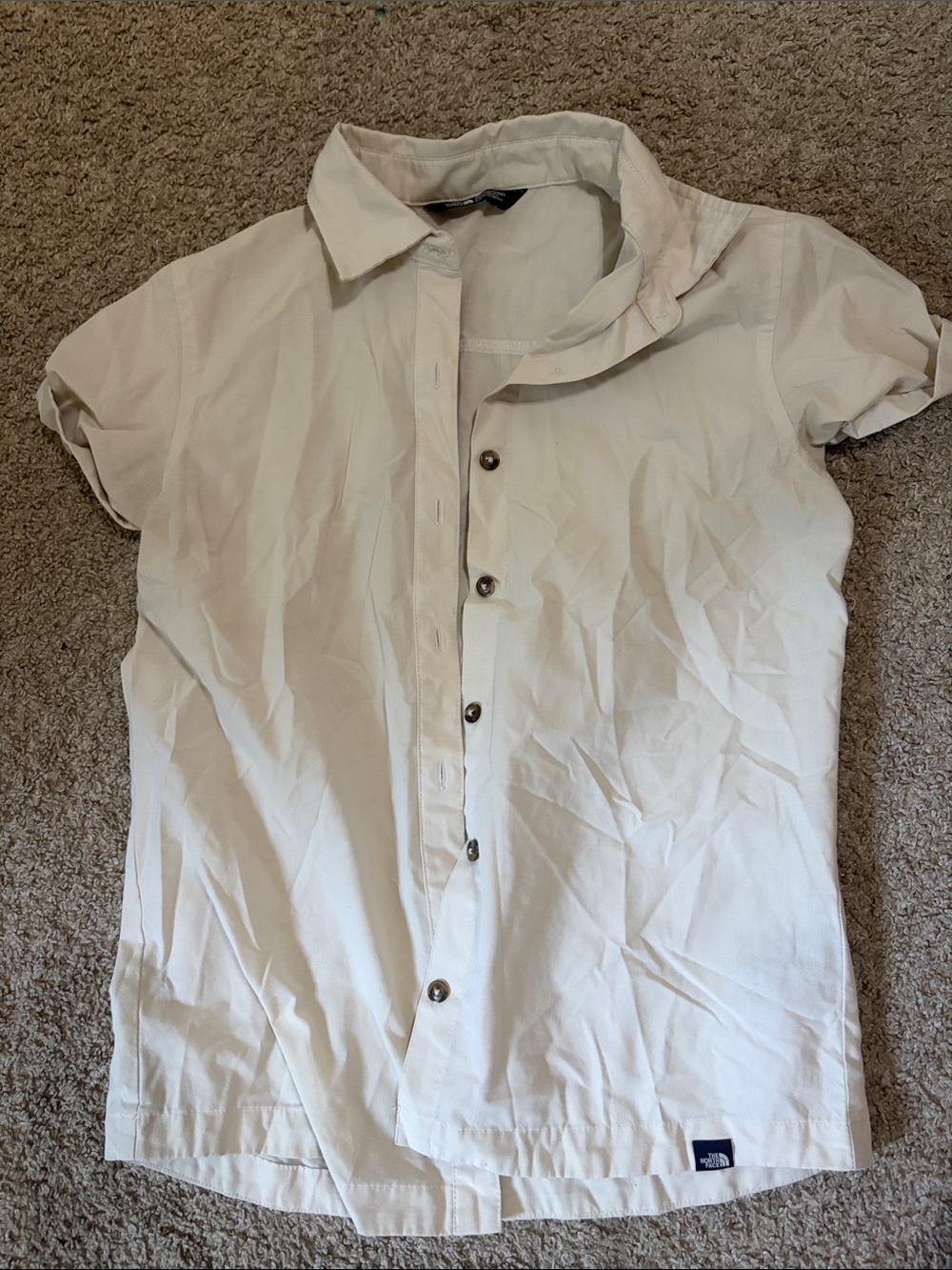 The North Face Men’s Short-Sleeve Button-Down Shirt in Off-White